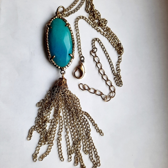 unknown Jewelry - Faceted Blue Stone Necklace